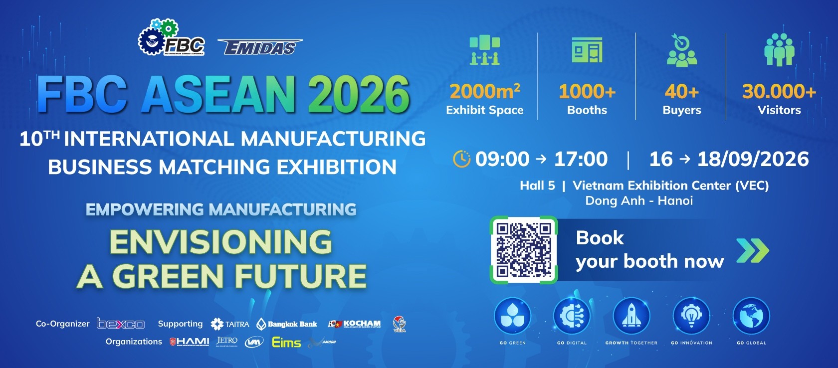 Banner màu xanh lam fbc asean 2026